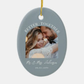 Dusty Blue Arch Foto Hochzeitsgeschenk Wohngestalt Keramik Ornament (Vorne)