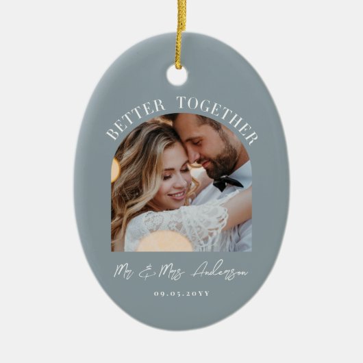 Dusty Blue Arch Foto Hochzeitsgeschenk Wohngestalt Keramik Ornament (Vorne)