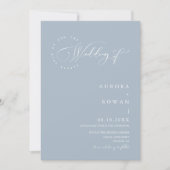 Dusty Blue Arch QR Code Wedding Foto Einladung (Vorderseite)