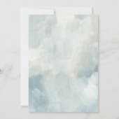 Dusty Blue Artistic Abstrakt Brushstrikes Wedding Einladung (Rückseite)