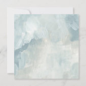 Dusty Blue Artistic Abstrakt Brushstrikes Wedding Einladung (Rückseite)