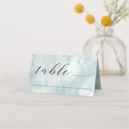 Dusty Blue Artistic Moderne Abstrakte Pinselstrich Platzkarte