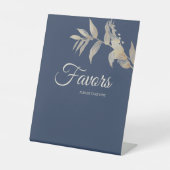 Dusty Blue Autumn Boho Gastgeschenke Hochzeiten Sockelschild (Vorderseite)