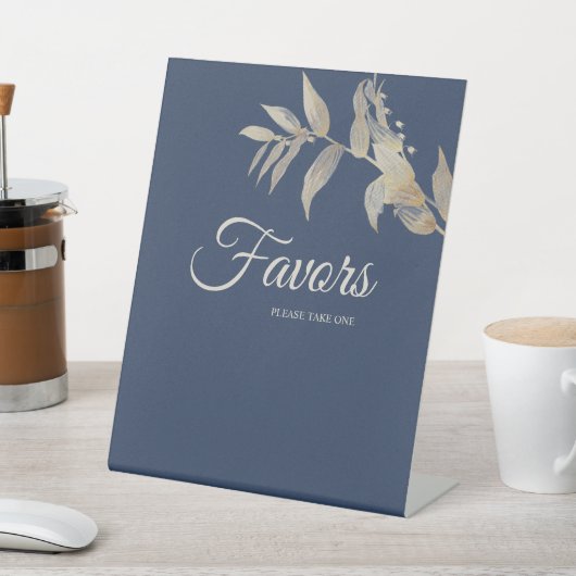 Dusty Blue Autumn Boho Gastgeschenke Hochzeiten Sockelschild (In SItu)