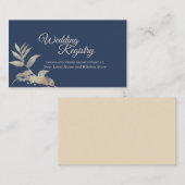 Dusty Blue Autumn Boho Registrierungseinschlusskar Begleitkarte (Vorne/Hinten)