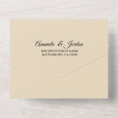 Dusty Blue Autumn Boho Wedding All In One Einladung (Rückseite)