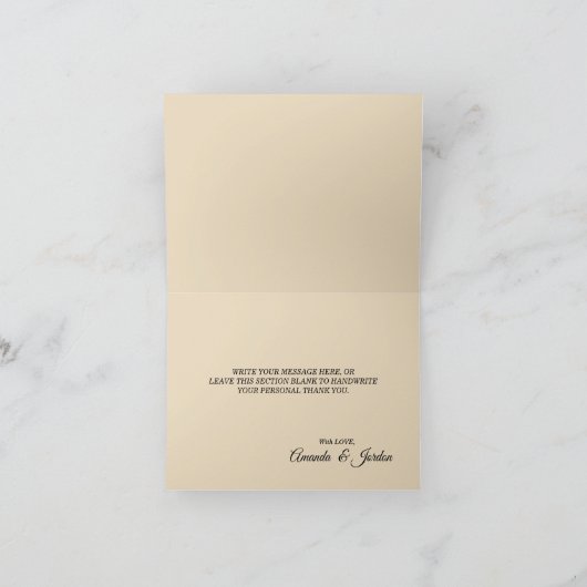 Dusty Blue Autumn Boho Wedding Danke Card (Innenseite)