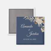 Dusty Blue Autumn Boho Wedding Magnet (Vorderseite/Rückseite)