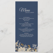 Dusty Blue Autumn Boho Wedding Menu Menükarte (Vorderseite)