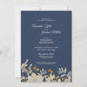 Dusty Blue Autumn Boho Wedding Reception Einladung (Vorderseite)