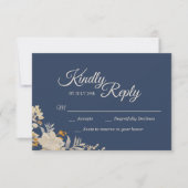 Dusty Blue Autumn Boho Wedding Response Card RSVP Karte (Vorderseite)