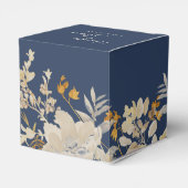 Dusty Blue Autumn Boho Wedding Square Gevor Box Geschenkschachtel (Rückseite)
