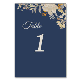 Dusty Blue Autumn Boho Wedding Tischnummern signie