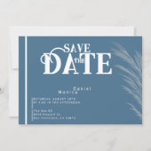 Dusty Blue Autumn Pampas Wedding Design Save The Date (Vorderseite)