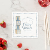 Dusty Blue Baby Blocks Baby Shower Napkins Serviette (Beispiel)