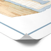 Dusty Blue Baby Blocks Baby Shower Welcome Poster (Ecke)