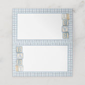 Dusty Blue Baby Blocks Blank Food Labels & Platzkarte (Außenseite Aufgefaltet)