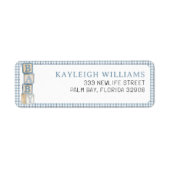 Dusty Blue Baby Blocks Return Address Label (Vorne)