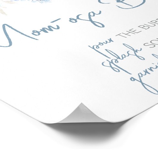 Dusty Blue Baby Bloom Baby Dusche Mama Osa Bar Poster (Ecke)