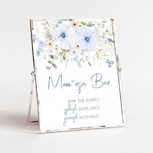 Dusty Blue Baby Bloom Baby Dusche Mama Osa Bar Poster
