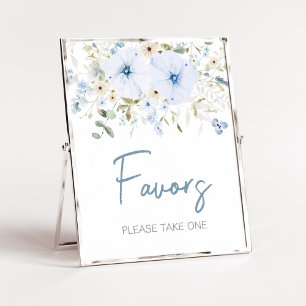Dusty Blue Baby Bloom Baby Shower Favoriten Poster