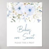 Dusty Blue Baby Bloom Babydusche Babys sind süß Poster (Vorne)