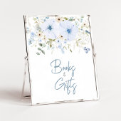 Dusty Blue Baby Bloom Babydusche Bücher und Gesche Poster
