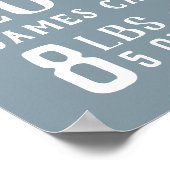 Dusty Blue Baby Boy Birth Stats Keepake Poster (Ecke)