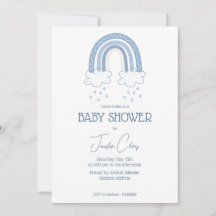 Dusty Blue Baby Boy Boho Style Babydusche