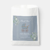 Dusty Blue Baby Carriage Custom Sign Geschenktütchen (Vorderseite)