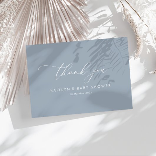 Dusty Blue Baby Dusche Dankeskarte
