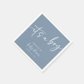Dusty Blue Baby Duschpapier Napkins Moderner Junge Serviette (Ecke)