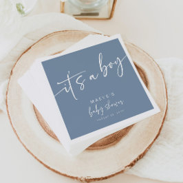 Dusty Blue Baby Duschpapier Napkins Moderner Junge Serviette