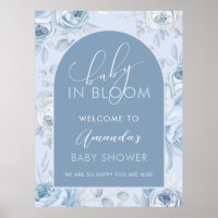 Dusty Blue Baby in Bloom Baby Dusche Empfang