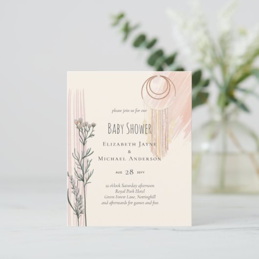 Dusty Blue Baby Shower Boho (Stehend Vorderseite)