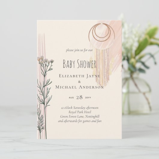 Dusty Blue Baby Shower Boho (Stehend Vorderseite)