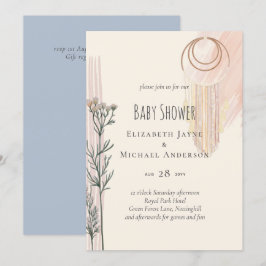 Dusty Blue Baby Shower Boho
