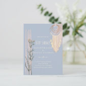 Dusty Blue Baby Shower Boho Postkarte (Stehend Vorderseite)