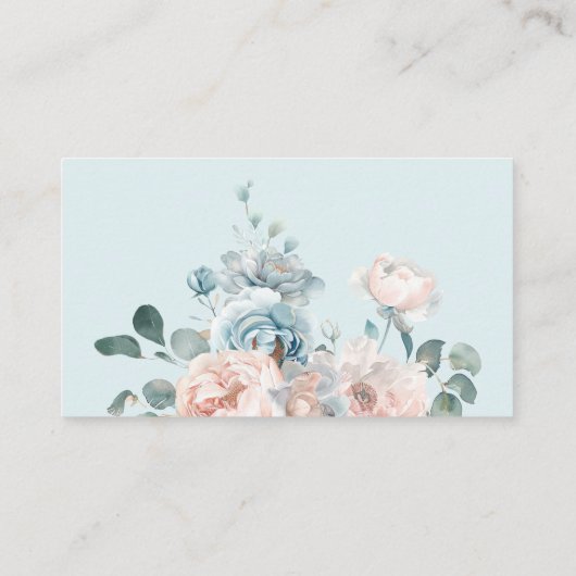 Dusty Blue Baby Shower Books für das Baby Ticket Begleitkarte (Rückseite)