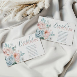 Dusty Blue Baby Shower Books für das Baby Ticket Begleitkarte
