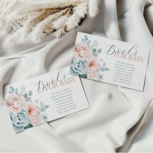 Dusty Blue Baby Shower Books für das Baby Ticket Begleitkarte