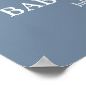 Dusty Blue Baby Shower Boy Begrüßungszeichen Poster (Ecke)