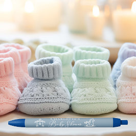 Dusty Blue Baby Shower Chic Personalisiert Kugelschreiber