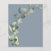 Dusty Blue Baby Shower Eukalyptus Einladungen Flyer (Hinten)