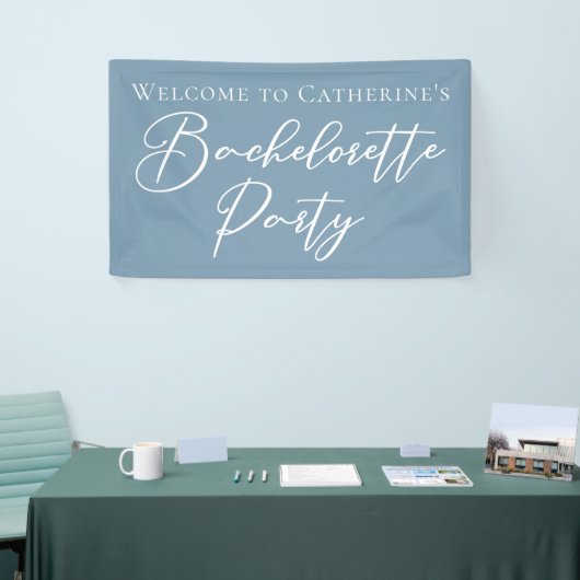 Dusty Blue Bachelorette Party Personalized Banner (Messeveranstaltung)
