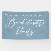 Dusty Blue Bachelorette Party Personalized Banner (Horizontal)