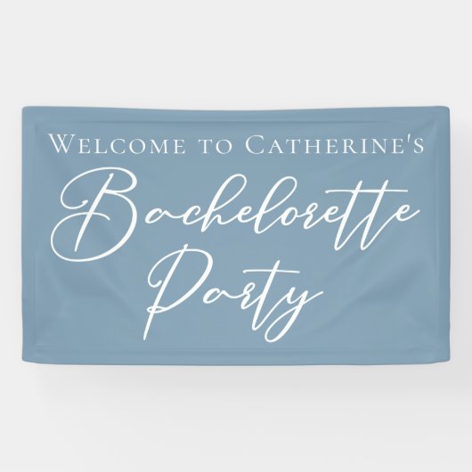Dusty Blue Bachelorette Party Personalized Banner (Horizontal)