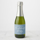 Dusty Blue Bachelorette Party Personalized Mini Schaumweinetikett (Vorderseite)
