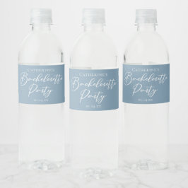 Dusty Blue Bachelorette Party Personalized Wasserflaschenetikett