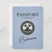 Dusty Blue Bahamas Passport Save the Date (Vorderseite)